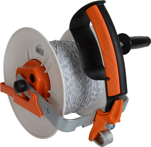 WIND UP GEARED ELECTRIC FENCE REEL FOR WIRE & POLY WIRE / TAPE - STRIP  GRAZING