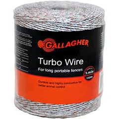 Gallagher Geared Reel Prewound 400m Turbo Wire White TurboWire
